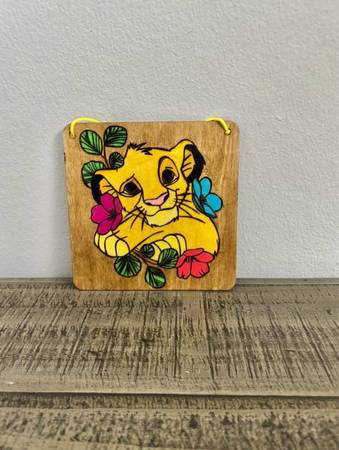 Simba The Lion King Wood Burning 6x6” 1