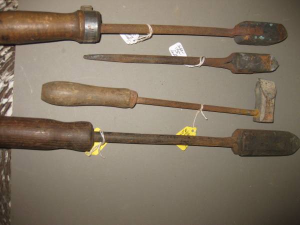 4 large copper headed soldering irons 1