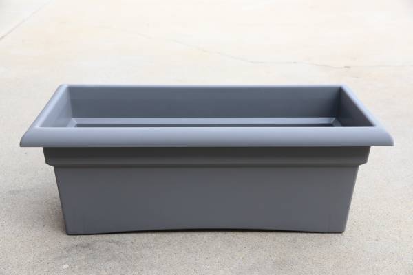 26" PLANTER BOX, WINDOW BOX, GARDEN POT, CHARCOAL GRAY, BRAND NEW 1