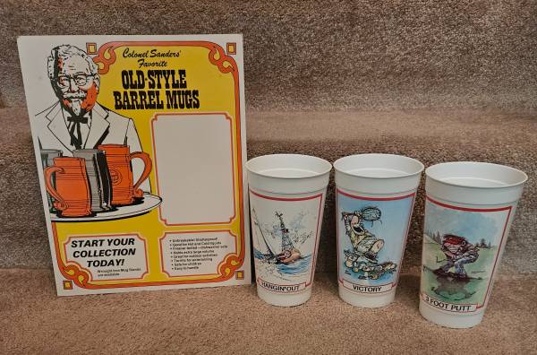 🧋Vintage KFC AD BOARD & CUPS 1