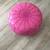 Jonathan Adler Pink Leather Moroccan Pouf Ottoman Foot Stool Like New 2 thumbnail