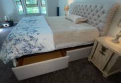 King Storage Bed with Drawers - Tufted Headboard - Pottery Barn 64337 - $1,620 (Spring Grove)63471433344513120
