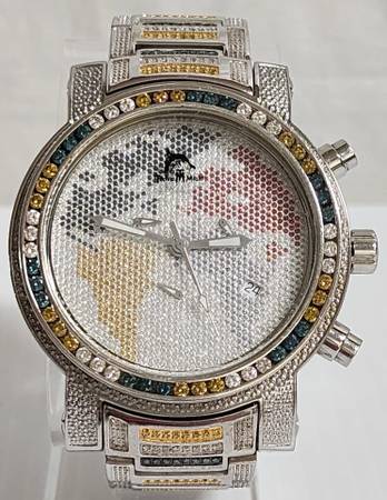 Techno Master Diamond Chronograph World 48MM Stainless Steel Men's Wat 1