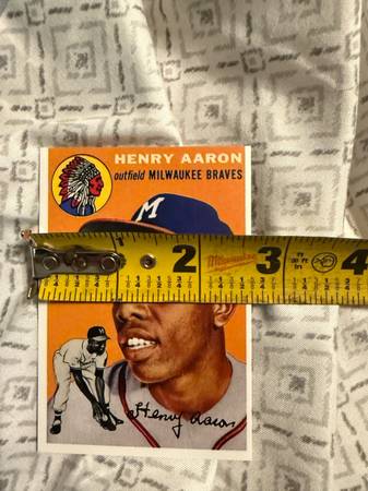 1954 authentic henry arron #128 RC baseball card 1