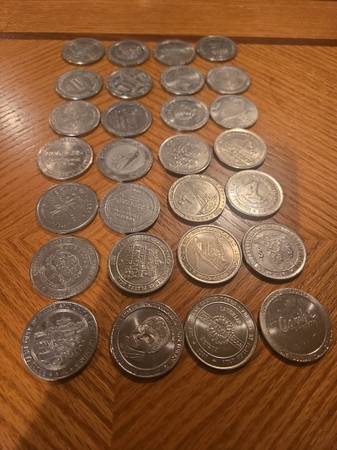 28 VARIOUS CASINO COINS 1