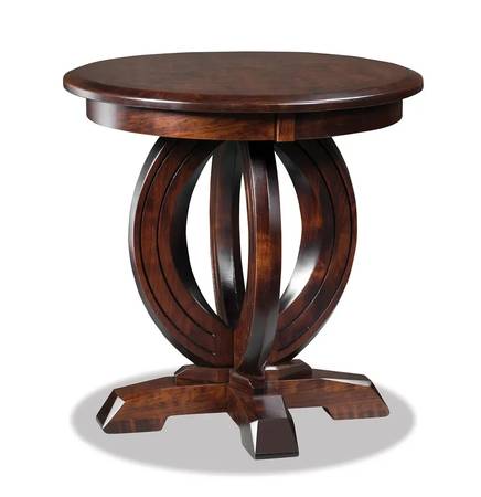 Amish Set (3) Contemporary Round Accent Tables Solid Wood 1