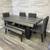 Rustic dining set gray & black stripe- delivery available 1 thumbnail