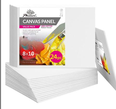 PHOENIX Painting Canvas Panels 8x10 In 12 pack lot 8 Oz Triple P 1