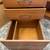 Teak Filing Cabinet on Rolling Caster Wheels Lock and Key -3 Drawer 4 thumbnail