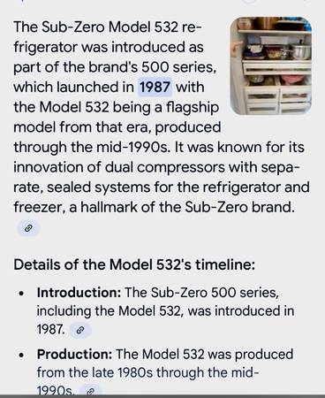 Large fridge SUBZERO 532 1