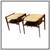 Pair Of Walnut + Travertine End Tables By Bertha Schaefer 1 thumbnail