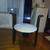 Dining room table with 4 black highback and cream seat chairs 8 thumbnail