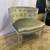 Gray Velvet Small Accent Chair w/ Crystal Clear Legs Nailhead Rivets 1 thumbnail