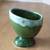 Antique Small Oblong Slanted Green Drip Glaze Ceramic Pottery Planter 1 thumbnail