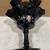 FENTON ART GLASS PINK ROSE ON BLACK EBONY COMPOTE CANDY DISH HANDPAINT 6 thumbnail