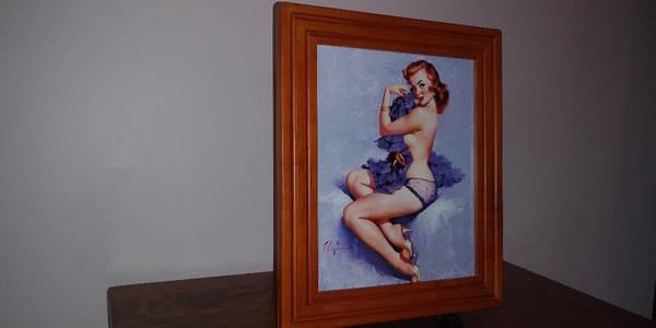 Elgren Girl in Gold Pumps framed 1