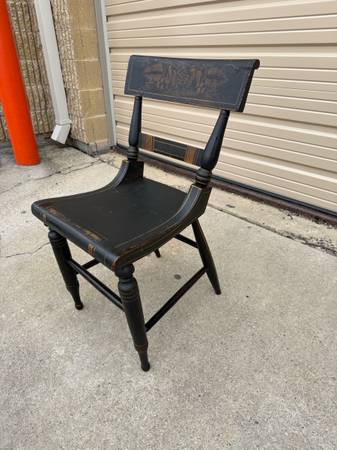 Silla pintada antigua estilo federal, ennegrecida y dorada de Baltimore - $1.050 (Fairfax)63471267478145124