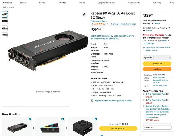 MSI RX Vega 56 Airboost OC version(8GB) - $15063470958189315124