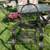 Bronze painted glass top patio set with six stackable chairs 6 thumbnail