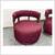 Village West Design Custom Made Swivel Club Chairs In Raspberry, Pair 6 thumbnail