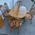 Antique/vintage style Pecan Wood Dining Table W/6 Chairs (K33) 4 thumbnail