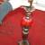 LAMP Vintage Style Bronze Red Glass Ceramic Light For Restoration 4 thumbnail