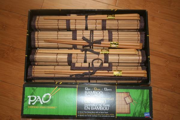 New Bamboo Placemat/Coaster/Chopstick Set 1
