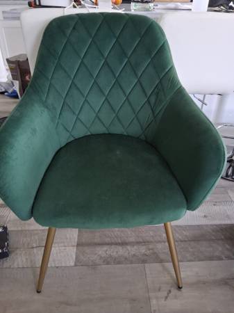 Emerald green velvet  barrell chair 1