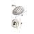 Single Handle 1-Spray 9" Round High Pressure Shower Faucet in Brushed 3 thumbnail