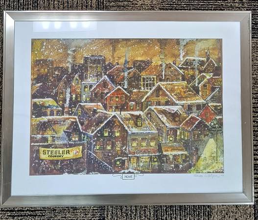 Don Stetzer Signed STEELER COUNTRY Lithograph Canonsburg & Pittsburgh 1