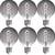 6 Pack - LED Light Bulbs, G25 Globe Decorative Smokey Grey Glass 1 thumbnail