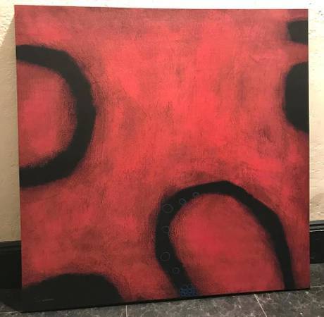 'Red Velvet' Large Expressionist Canvas Artwork (Limited Ed.) 1