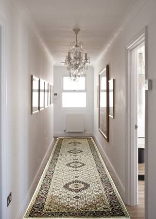 Hand Knotted Wool And Silk Persian Runner Rug 1