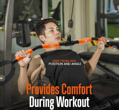 Squatz Lat Pull Down D Handle Bar w/ Revolving Swivel Cable Attachment 1