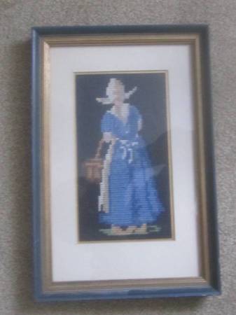 Dutch Man Cross-Stitch Dutch Man+Woman (Framed) for sale - household