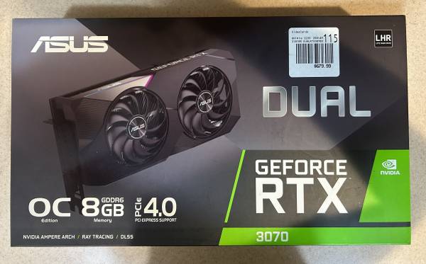 ASUS DUAL GeForce RTX 3070 V2 OC Edition 8 GB GDDR6 con gráficos LHR - $399 (Sheepshead Bay)63471378905089122