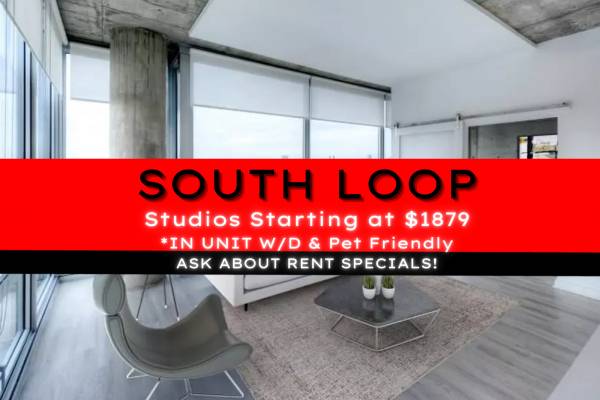 $1,879 / 1br - ESTUDIO EN SOUTH LOOP ~ Lavadora y secadora en unidad ~ Acceso fácil a todo el transporte ~ Garaje (South Loop, Chicago)63898860755715120