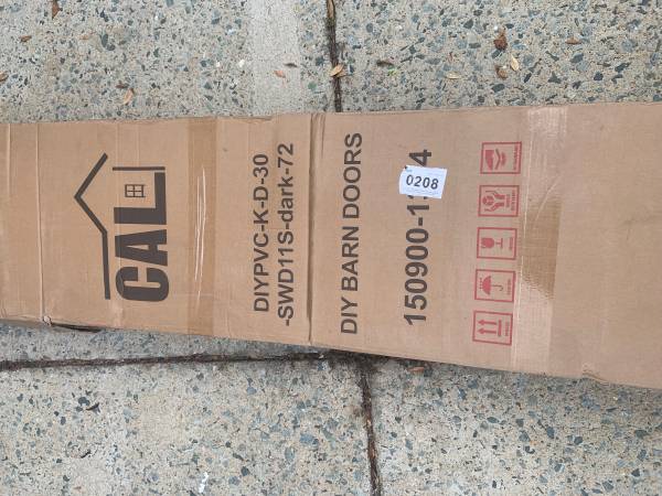 30x84- interior dark brown barn door 1