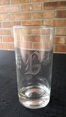 Engraved Drinking Glasses with Monogram Initial "G" Clear 5½" - $25 (CLANTON)63470631887747122