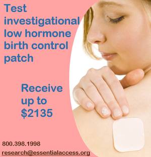 Join estrogen-free contraceptive patch study & receive up to $2135 1