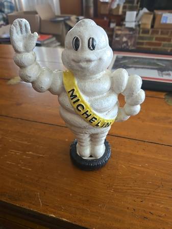 Cast iron Michelin man figure bank 1