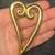 Large Gold Tone Heart Brooch Pin 4 thumbnail