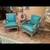 Elegant Pair of French-Style Turquoise Leather Accent Chairs – Vintage Glamour 1 thumbnail