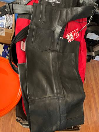 New Black Leather Chaps - XXL 1