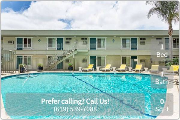 $1,895 / 1br - 500ft2 - 1 bed 1 bath ready to view now! Visit our community today! (San Diego)64037390001025121