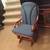 Glider chair with blue back rest and seat pads-easy glider back forth 14 thumbnail