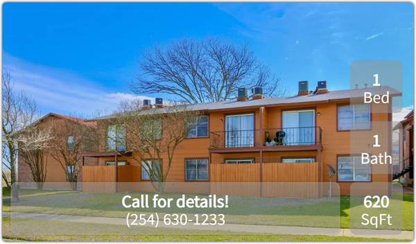$625 / 1br - 620ft2 - Beautifully landscaped grounds, park-like setting! 1 Bed, 1 Bath. (Killeen)63806811861891121