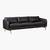 Like New Cb2 Hoxton 96.75" Black Leather Sofa  Couch Chaise Loung 2 thumbnail