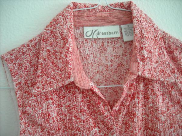 Red Sleeveless Blouse, Dressbarn - Small 1