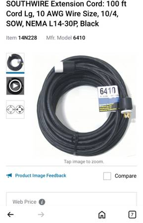 Large extension cord 100 feet SOUTHWIRE Extension Cord: 100 ft Cord Lg, 10 AWG W 1